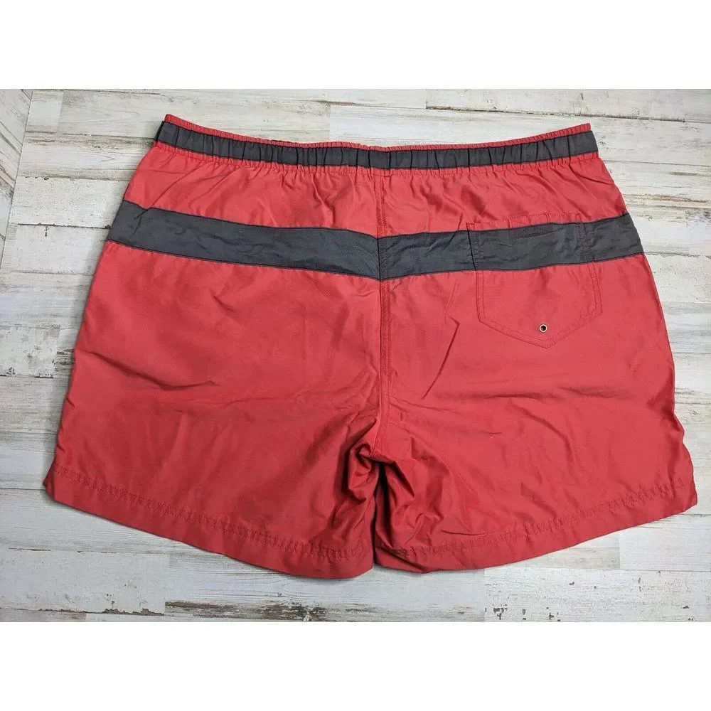 VTG Polo Sport Ralph Lauren L Large Swimwear Trunks Red Bathing Suit Mesh‎ Lined
